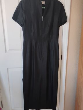 Dana Buchman Silk Black Sheath Dress Size 8